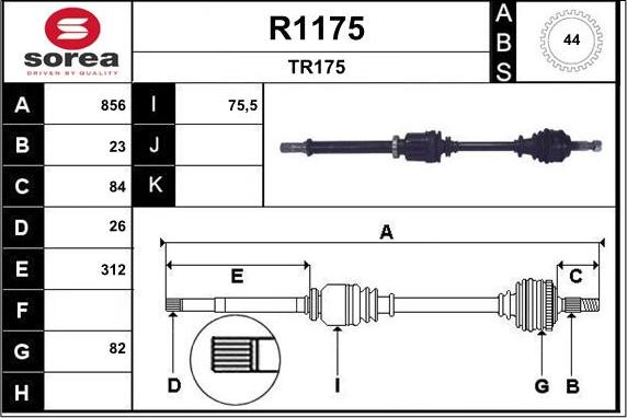 SNRA R1175 - Приводной вал autodnr.net