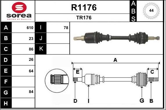 SNRA R1176 - Приводний вал autocars.com.ua