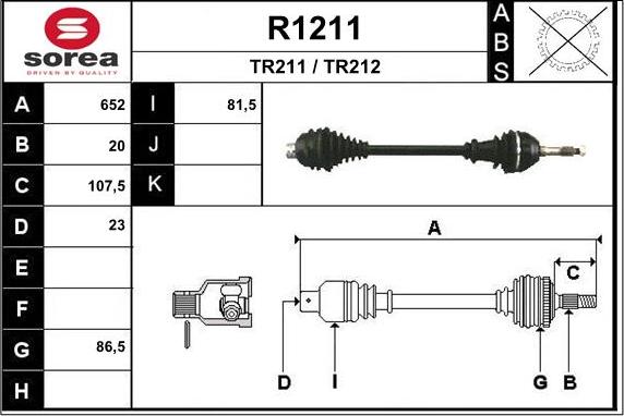 SNRA R1211 - Приводний вал autocars.com.ua