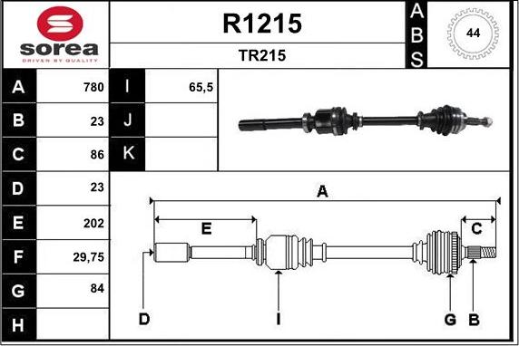 SNRA R1215 - Приводний вал autocars.com.ua