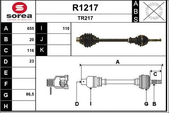 SNRA R1217 - Приводной вал avtokuzovplus.com.ua