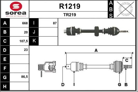 SNRA R1219 - Приводной вал avtokuzovplus.com.ua