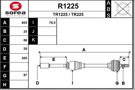 SNRA R1225 - Приводний вал autocars.com.ua