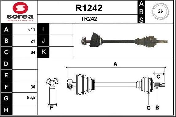 SNRA R1242 - Приводной вал avtokuzovplus.com.ua