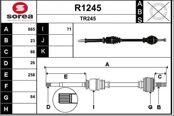 SNRA R1245 - Приводной вал avtokuzovplus.com.ua