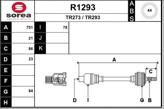 SNRA R1293 - Приводний вал autocars.com.ua