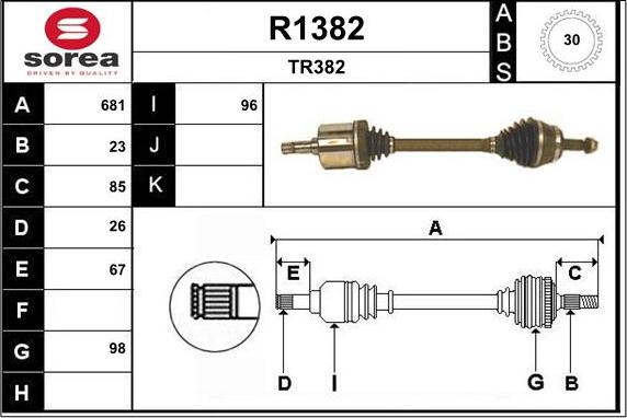 SNRA R1382 - Приводний вал autocars.com.ua