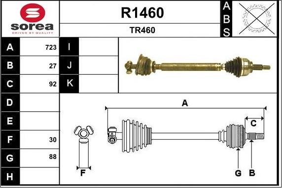 SNRA R1460 - Приводний вал autocars.com.ua