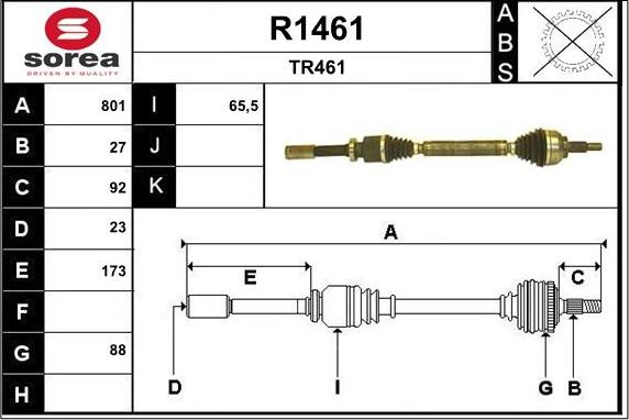 SNRA R1461 - Приводний вал autocars.com.ua