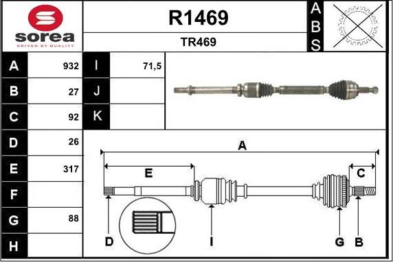 SNRA R1469 - Приводний вал autocars.com.ua