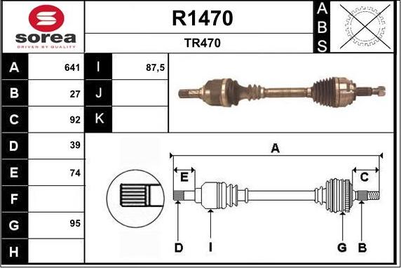 SNRA R1470 - Приводний вал autocars.com.ua