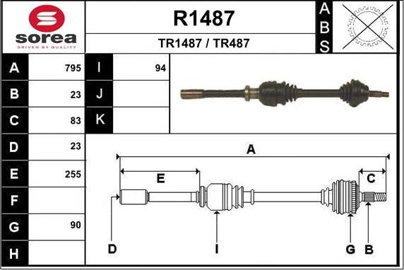 SNRA R1487 - Приводний вал autocars.com.ua