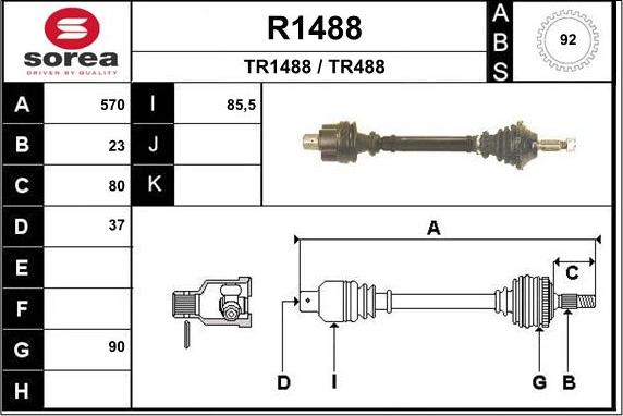 SNRA R1488 - Приводний вал autocars.com.ua