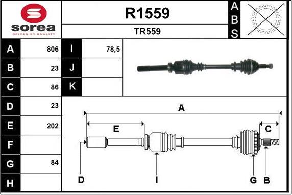 SNRA R1559 - Приводний вал autocars.com.ua