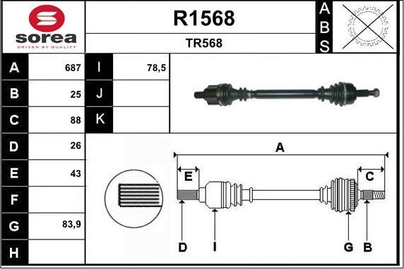 SNRA R1568 - Приводной вал autodnr.net