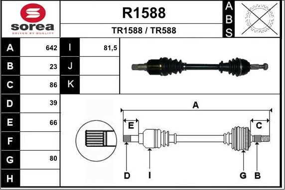 SNRA R1588 - Приводний вал autocars.com.ua