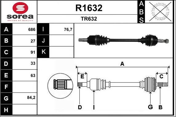 SNRA R1632 - Приводной вал autodnr.net