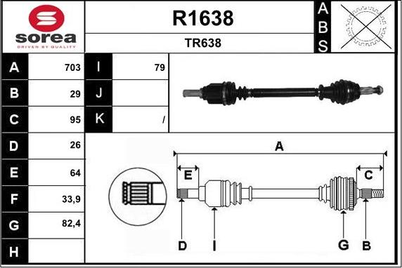 SNRA R1638 - Приводний вал autocars.com.ua