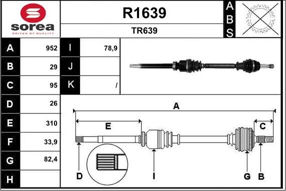 SNRA R1639 - Приводний вал autocars.com.ua