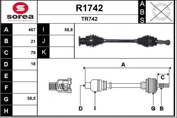 SNRA R1742 - Приводний вал autocars.com.ua