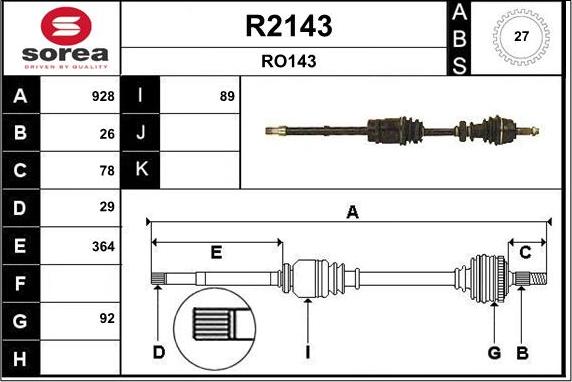 SNRA R2143 - Приводний вал autocars.com.ua