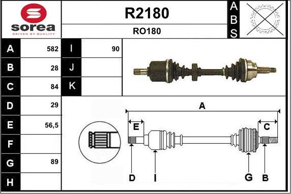 SNRA R2180 - Приводний вал autocars.com.ua