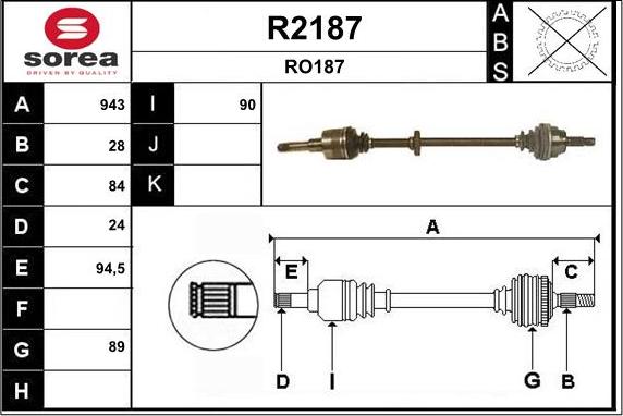 SNRA R2187 - Приводний вал autocars.com.ua