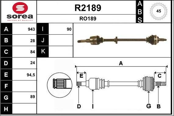 SNRA R2189 - Приводний вал autocars.com.ua