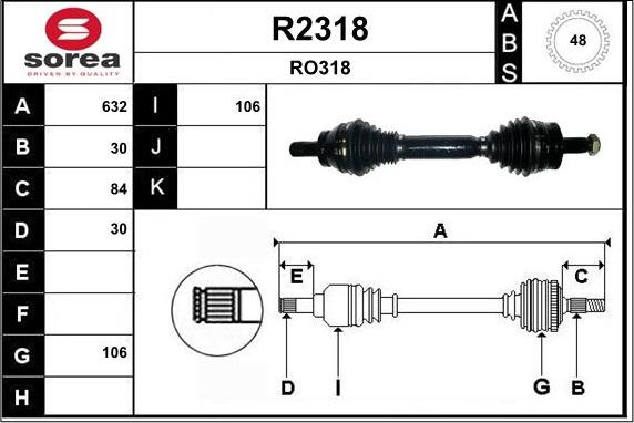 SNRA R2318 - Приводний вал autocars.com.ua