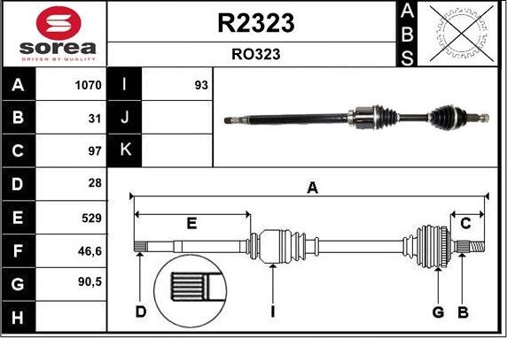 SNRA R2323 - Приводний вал autocars.com.ua