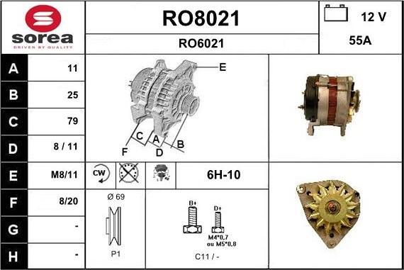 SNRA RO8021 - Генератор autocars.com.ua