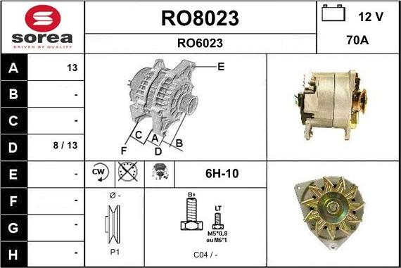 SNRA RO8023 - Генератор autocars.com.ua