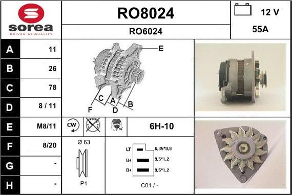 SNRA RO8024 - Генератор autocars.com.ua