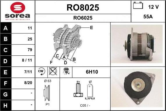 SNRA RO8025 - Генератор autocars.com.ua