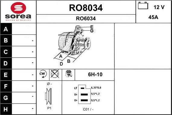 SNRA RO8034 - Генератор autocars.com.ua