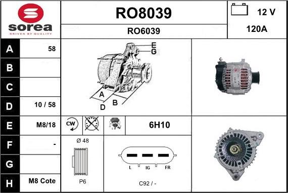 SNRA RO8039 - Генератор autocars.com.ua