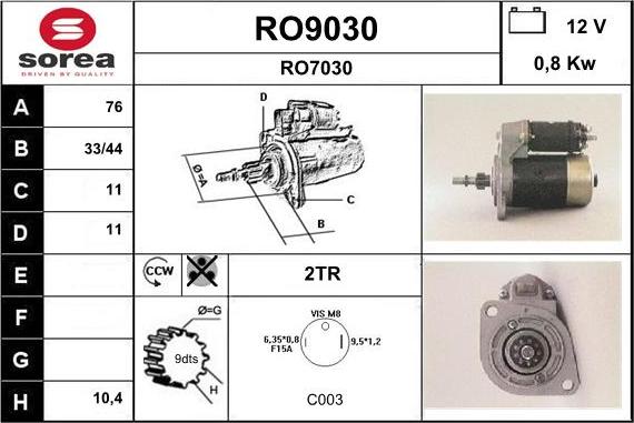 SNRA RO9030 - Стартер avtokuzovplus.com.ua