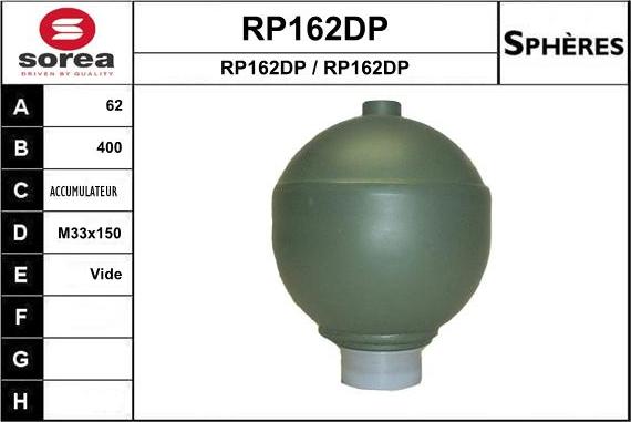 SNRA RP162DP - Гидроаккумулятор, підвіска / амортизація autocars.com.ua