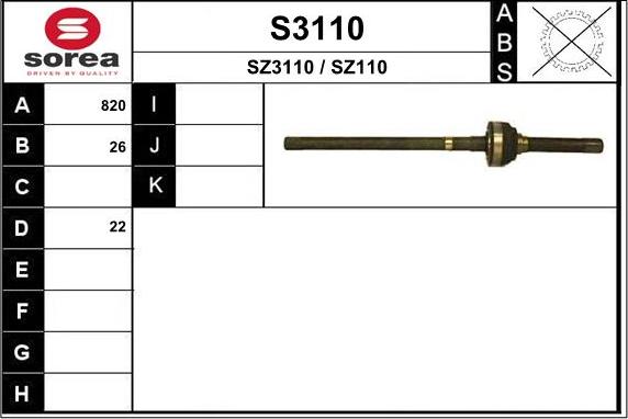 SNRA S3110 - Приводний вал autocars.com.ua