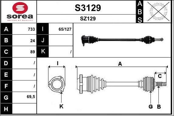 SNRA S3129 - Приводний вал autocars.com.ua