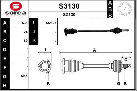 SNRA S3130 - Приводний вал autocars.com.ua