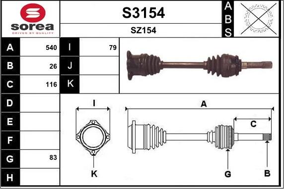 SNRA S3154 - Приводной вал avtokuzovplus.com.ua