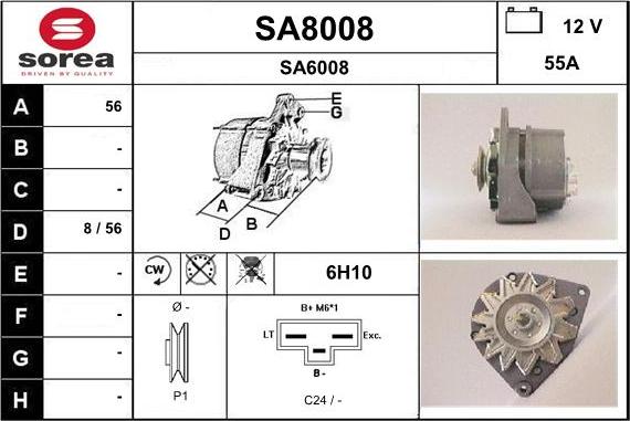 SNRA SA8008 - Генератор avtokuzovplus.com.ua