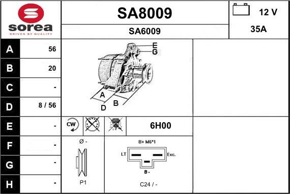 SNRA SA8009 - Генератор autocars.com.ua