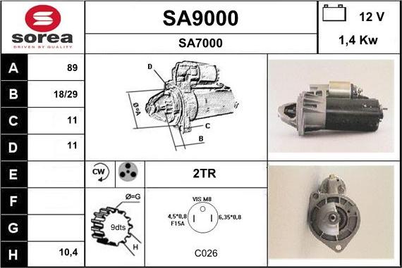 SNRA SA9000 - Стартер avtokuzovplus.com.ua