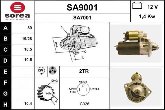 SNRA SA9001 - Стартер autodnr.net