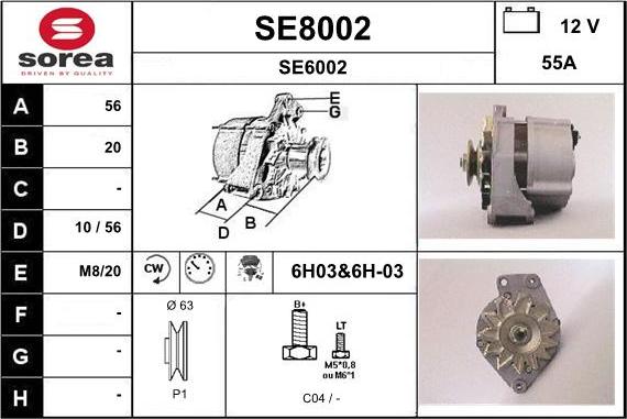 SNRA SE8002 - Генератор autocars.com.ua