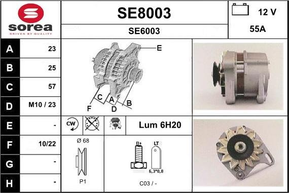 SNRA SE8003 - Генератор autocars.com.ua