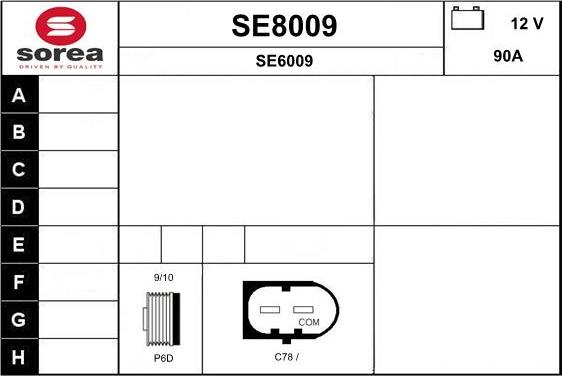 SNRA SE8009 - Генератор autocars.com.ua