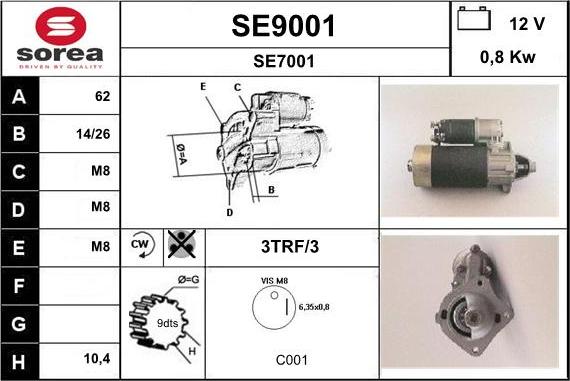 SNRA SE9001 - Стартер autodnr.net